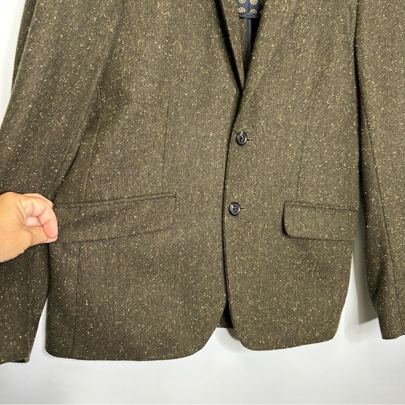 Scotch & Soda Olive Green Donnegal Tweed Single Breasted Blazer Sport Coat M/48 - Picture 6 of 12